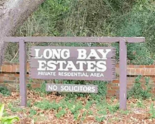 Entrance sign at Long Bay Estates